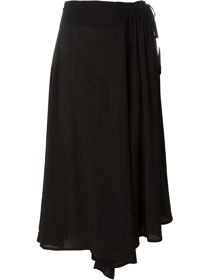 Yohji Yamamoto Pleated Detail Midi Skirt