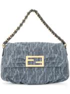 Fendi Vintage Zucca Pattern Shoulder Bag - Blue