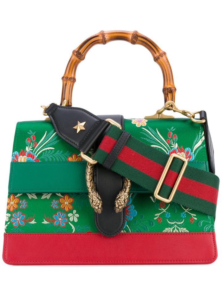 Gucci - Large Dionysus Floral Embellished Bag - Women - Wood/leather/polyester/brass - One Size, Green, Wood/leather/polyester/brass