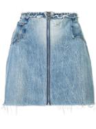 Re/done Raw Zipped Skirt - Blue