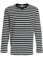 Maison Kitsuné Long Sleeve Stripe T-shirt - Black