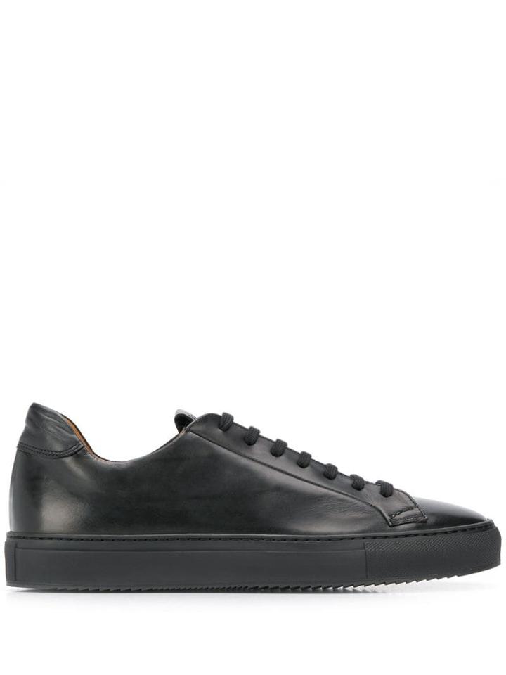 Doucal's Monochrome Lace-up Sneakers - Black