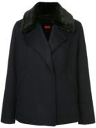 Des Prés Fax Fur Collar Coat - Blue