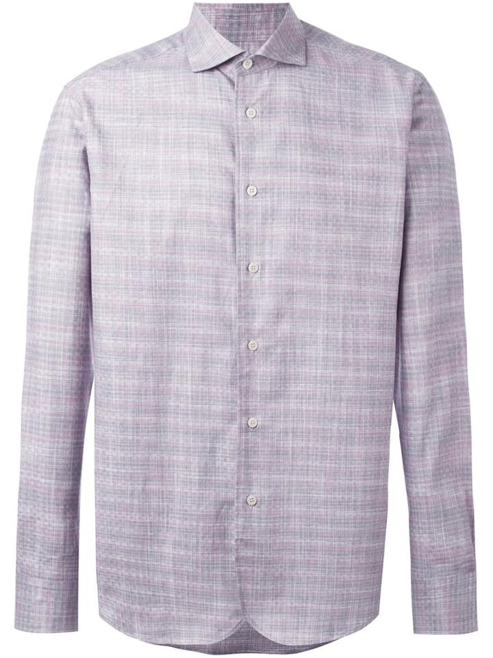 Al Duca D'aosta 1902 Checked Shirt, Men's, Size: Medium, Pink/purple, Cotton