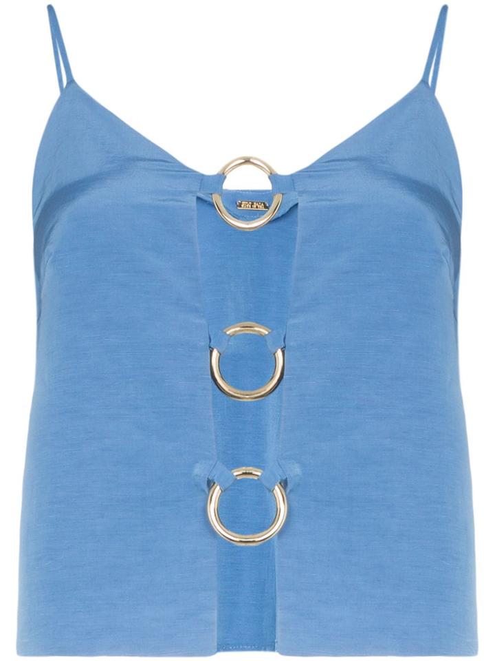 Cult Gaia Odette Ring Detail Strappy Vest Top - Blue
