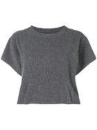 Mm6 Maison Margiela Cropped Knitted Top - Grey