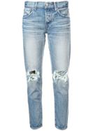 Moussy Vintage Ripped Knee Jeans - Blue