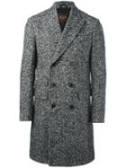 Tod's Chevron Pattern Coat, Men's, Size: Large, Black, Virgin Wool/polyamide/viscose/polyester
