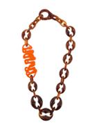 Prada Acrylic Glass Necklace With Logo - Brown