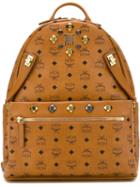 Mcm Dual Stark Backpack, Brown, Pvc/leather/metal Other