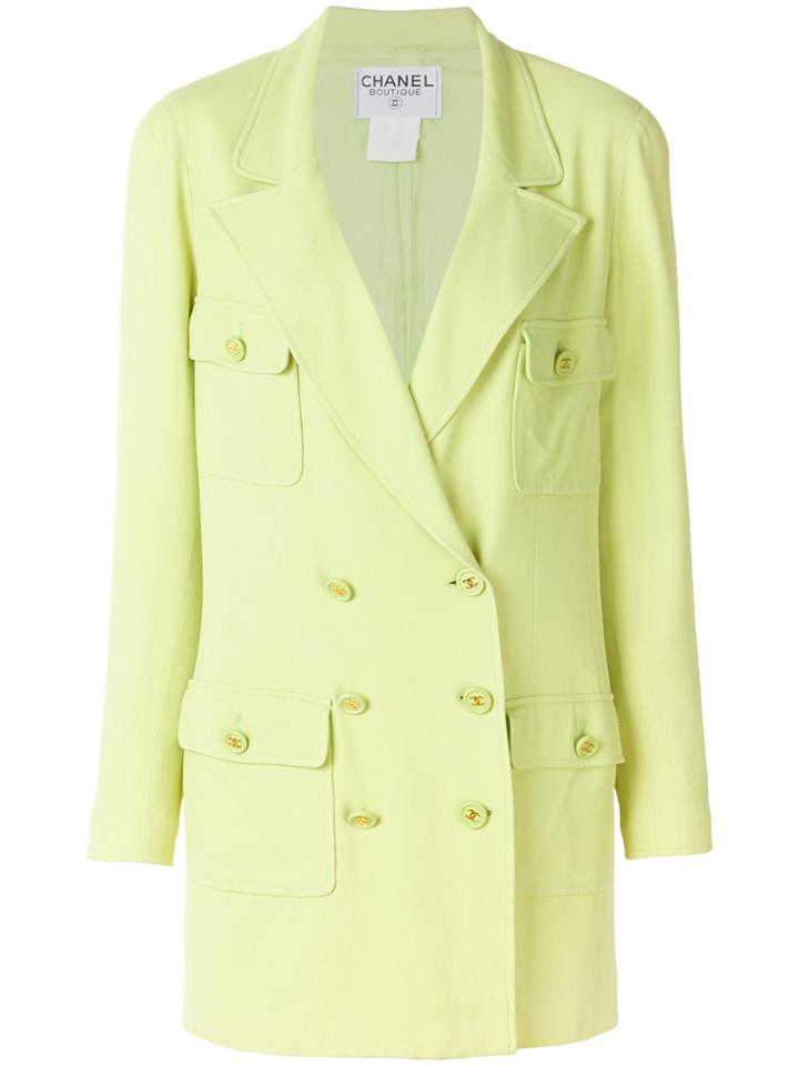 Chanel Vintage Double-breasted Midi Jacket - Green