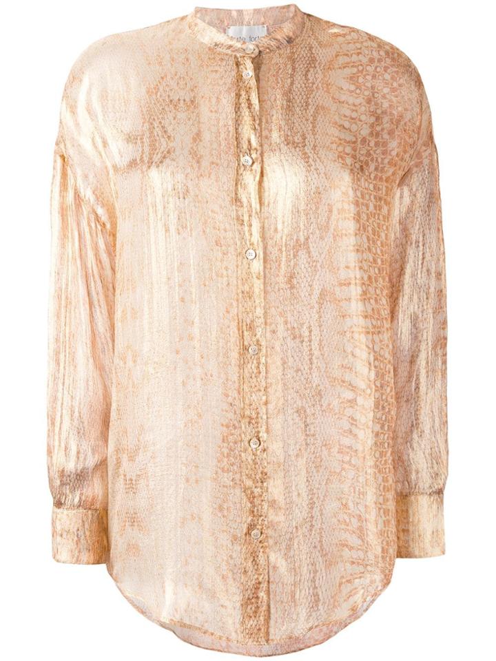 Forte Forte Snakeskin Print Shirt - Gold
