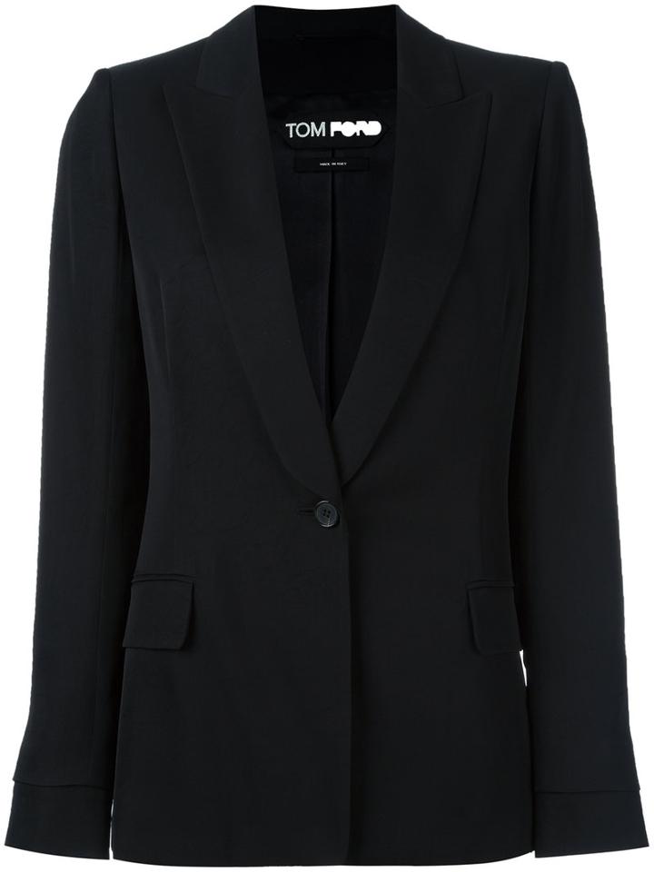 Tom Ford Classic Blazer, Women's, Size: 44, Black, Acetate/silk