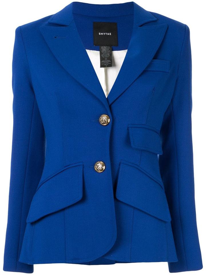 Smythe Two Button Fitted Blazer - Blue