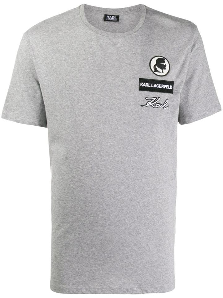 Karl Lagerfeld Stitched Logo T-shirt - Grey