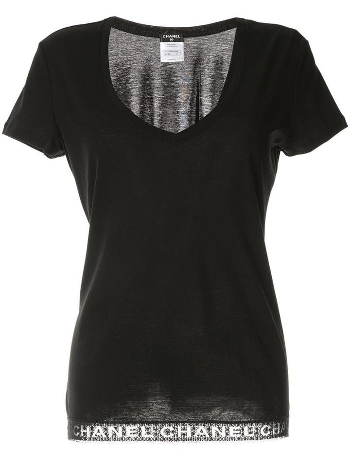 Chanel Pre-owned Logo Hem T-shirt - Black