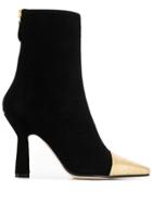 Paris Texas Snakeskin Effect Detail Boots - Black