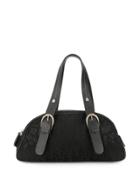 Christian Dior Vintage Oblique Floral Jacquard Tote - Black
