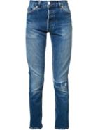 Re/done Distressed Skinny Jeans, Women's, Size: 24, Blue, Cotton