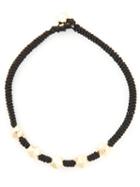 Luis Morais Gold Detail Thin Bracelet, Men's, Black