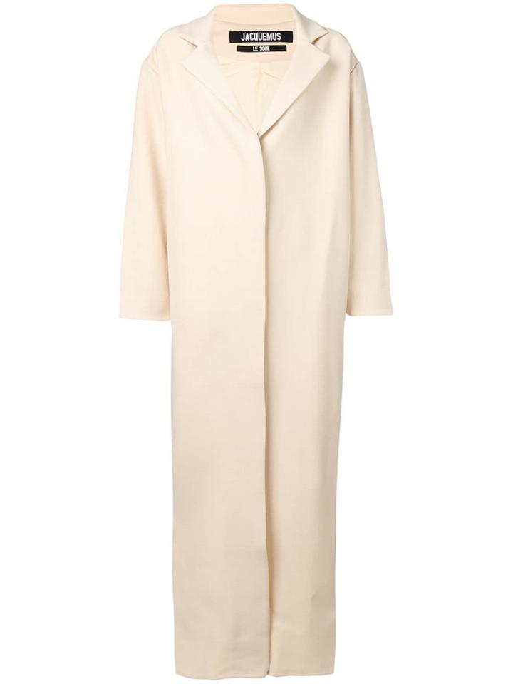 Jacquemus Long Buttoned Coat - Neutrals