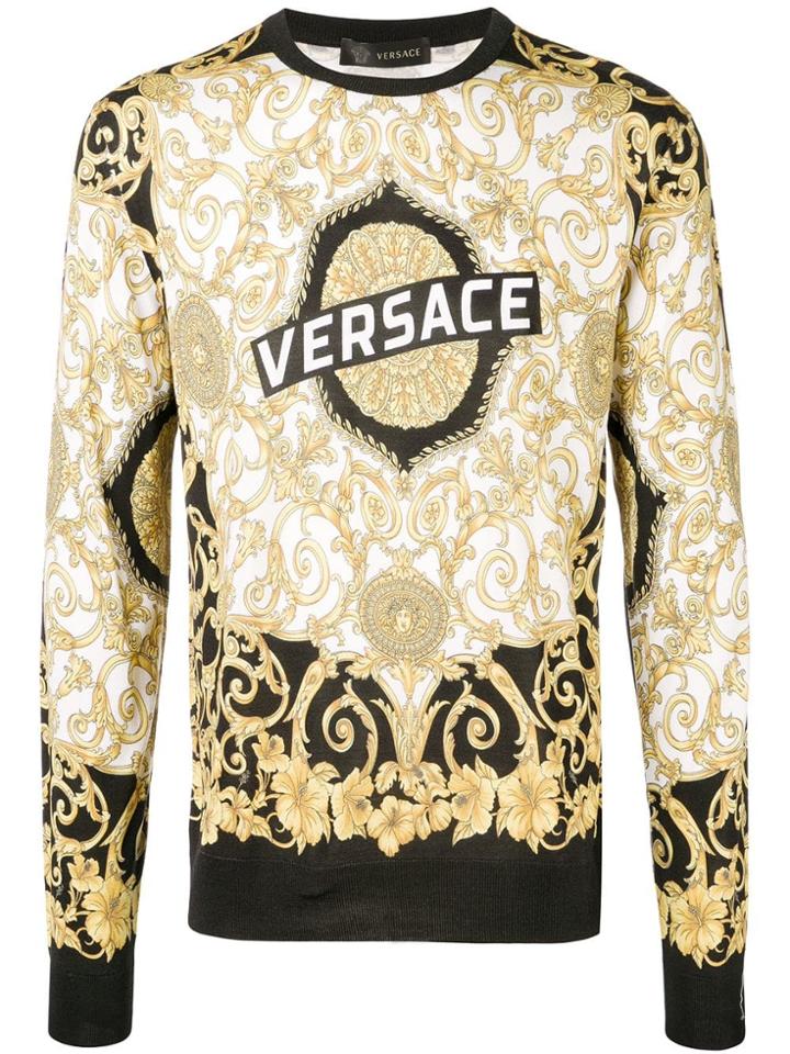 Versace Baroque Print Sweatshirt - Yellow