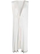Pleats Please Issey Miyake Wave-hem Sleeveless Jacket - White