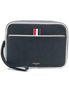 Thom Browne Wrist Strap Pebbled Leather Dopp Kit - Blue