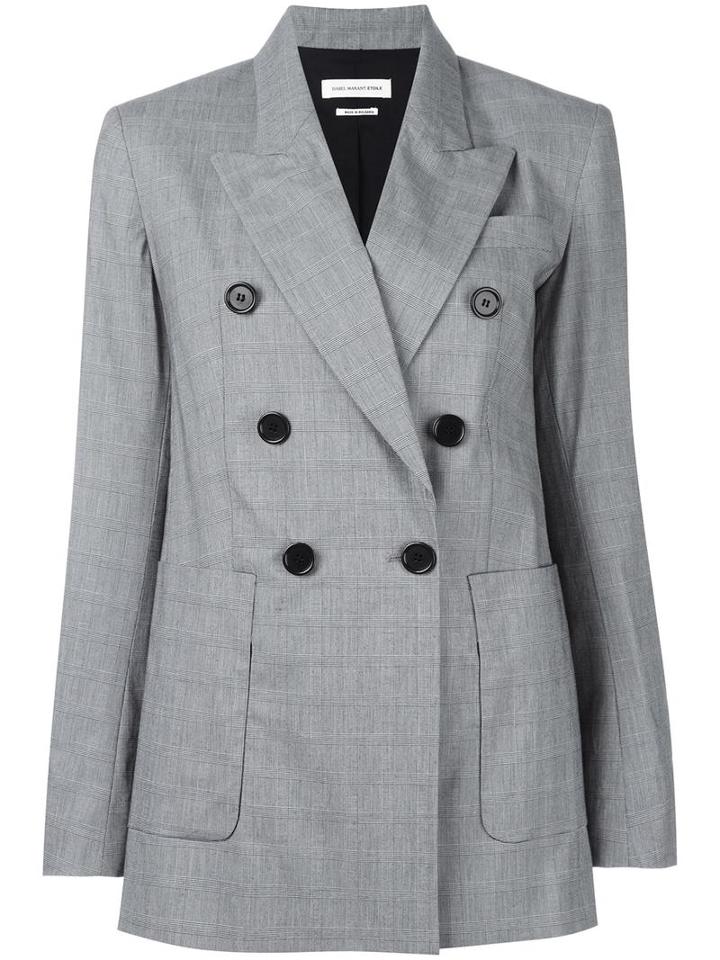Isabel Marant Étoile Double Breasted Blazer, Women's, Size: 36, Grey, Cotton/spandex/elastane/viscose