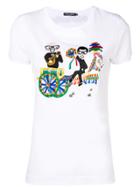Dolce & Gabbana Designer Patch Short Sleeve T-shirt - White