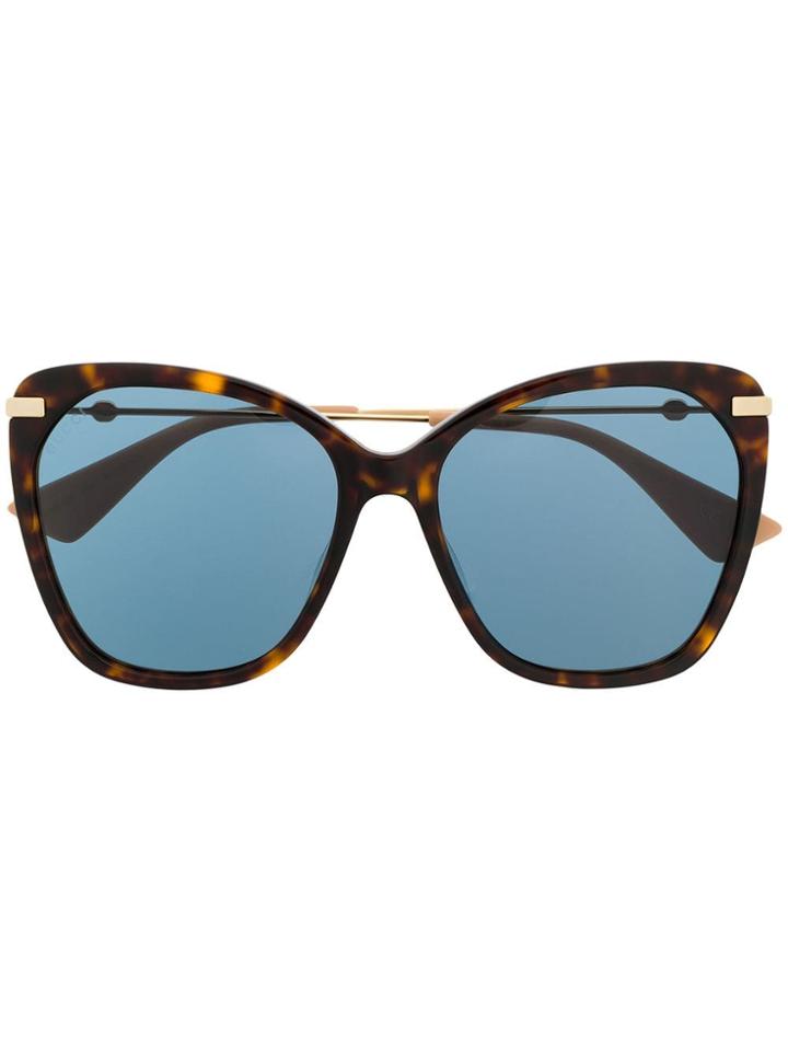 Gucci Eyewear Tortoise Effect Sunglasses - Black