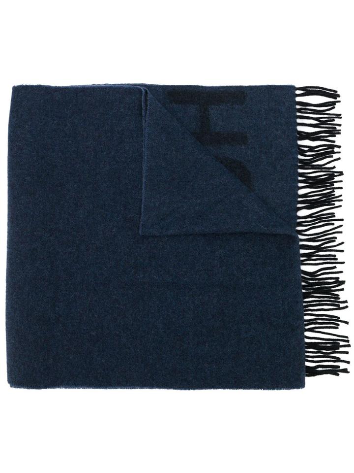Boss Hugo Boss Knitted Logo Scarf - Blue