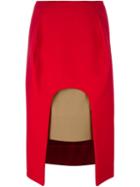 Marni Coloured Block Cut Out Skirt, Women's, Size: 42, Red, Silk/cotton/virgin Wool