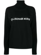 Mm6 Maison Margiela Reversed Logo Double-layer Jumper - Black