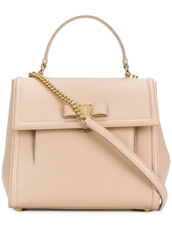 Salvatore Ferragamo Carrie Shoulder Bag - Nude & Neutrals