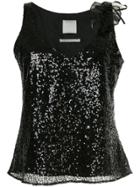 Ingie Paris V-neck Sequin Vest - Black