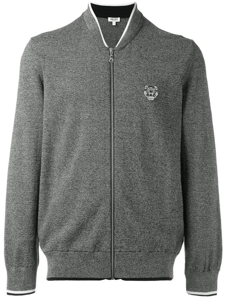 Kenzo Mini Tiger Bomber Jacket, Men's, Size: Large, Grey, Cotton/polyamide