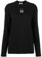 Msgm Long Sleeve Branded T-shirt - Black