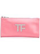 Tom Ford Embellished Logo Clutch Bag - Pink