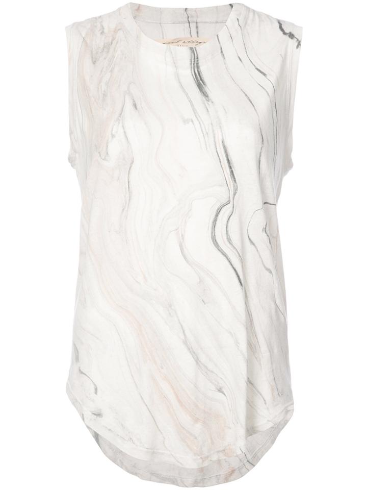 Raquel Allegra Printed Sleeveless T-shirt - Nude & Neutrals