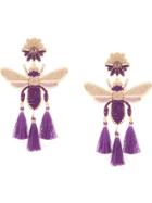 Mercedes Salazar Volador Purpura Fringe Drop Earrings - Metallic