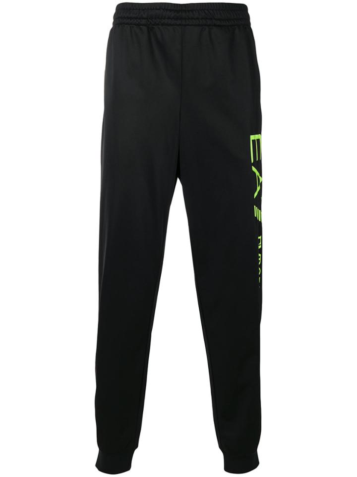 Ea7 Emporio Armani Contrast Logo Tracksuit Bottoms - Black