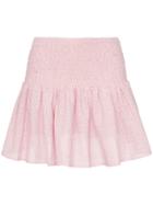 Marysia Lahaina Smocked Waist Cotton Mini Skirt - Pink