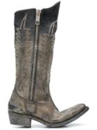 Golden Goose Distressed Zipped Western Boots - Black