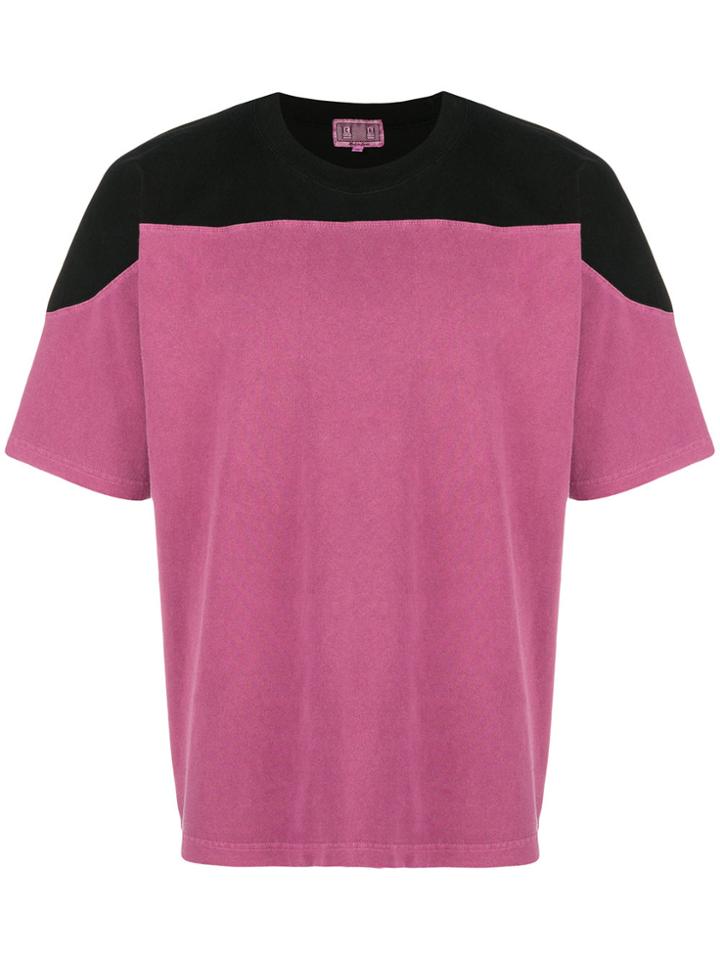 Cav Empt Colour Block Overdye Football T-shirt - Pink & Purple