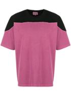 Cav Empt Colour Block Overdye Football T-shirt - Pink & Purple