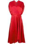 Zero + Maria Cornejo V-neck Wrap Midi Dress - Red