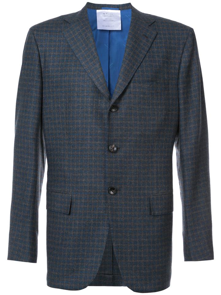 Kiton Checked Blazer - Grey