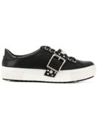 Karl Lagerfeld Studded Buckle Lace-up Sneakers - Black