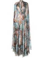 Isabel Sanchis - Embroidered Flared Maxi Dress - Women - Silk/polyamide - 38, Silk/polyamide